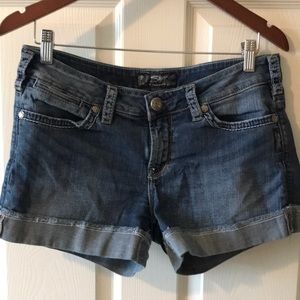 Silver jean shorts